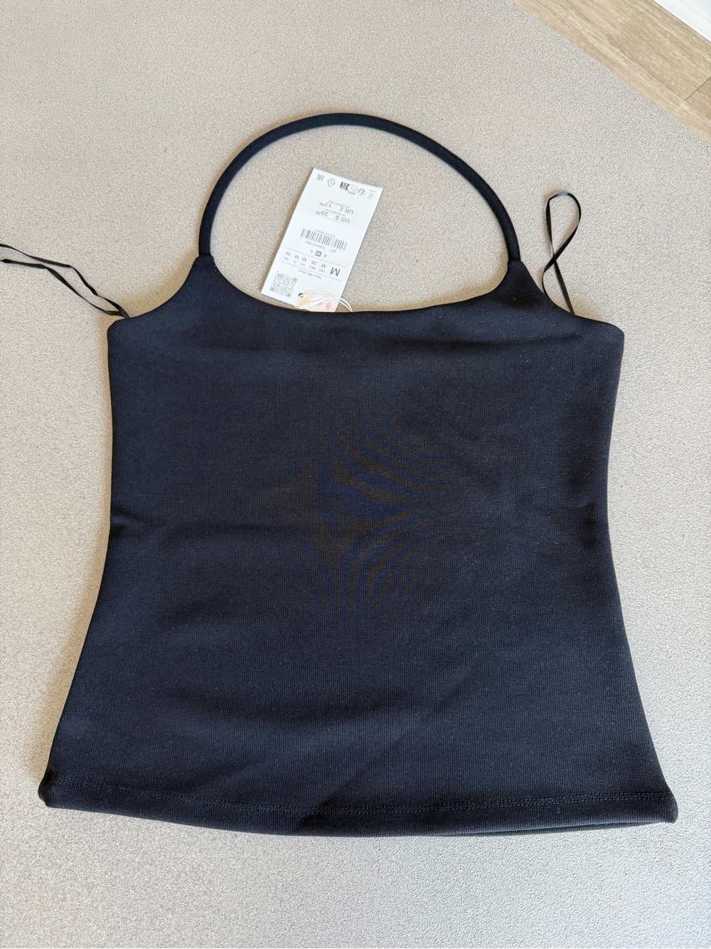 NWT Zara Black Halter Top